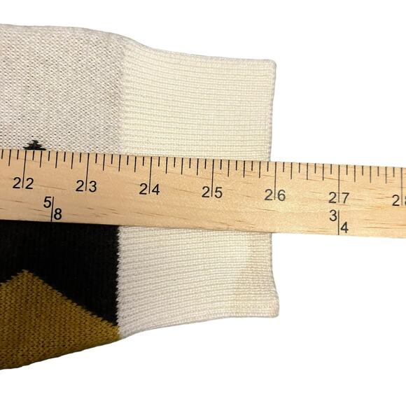 Hippy Feet Merino Wool Brown and Gold Vertical Chevron Cardigan Academia Size XL - Picture 12 of 12